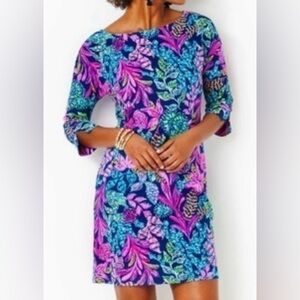 Lilly Pulitzer Braedyn UPF 50 Dress in Aegean Navy Calypso Coast